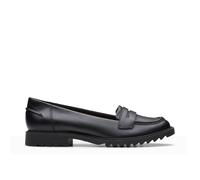 Clarks Women's Griffin Milly 2 Black Leather Loafers, Slip Ons | Size: 7.5/Standard Fit