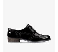Clarks Womens Hamble Oak Black Patent Brogues,Lace Up Patent Casual