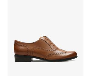 Clarks Womens Hamble Oak Dark Tan Leather Brogues,Lace Up Leather Casual