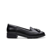 Clarks Womens Havisham Edge Loafer Black Leather Loafers,Slip Ons