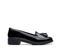 Clarks Womens Havisham Edge Loafer Black Patent Loafers,Slip Ons