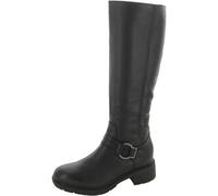 Clarks Women's Hearth Rae Knee High Boot, Black Leather, 6 Wide