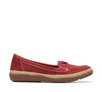 Clarks Women's Heritage Casual Loafer Flat, Red Nubuck, 8.5