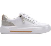 Clarks - Womens Hollyhock Zip Shoes, Silver Combi Lea, 7 Wide