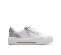 Hollyhock Zip Silver Combination Leather Trainers Clarks Gold 7-Standard Fit