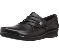 Clarks Women's Hope Roxanne Loafer, Black Leather, 7.5 UK