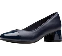 Clarks Womens Iridessa May, Navy Leather, 6 Wide