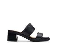 Clarks Women's Jaylan Dusk Black Leather Heeled Sandals | Size: 4/Standard Fit