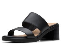 Clarks Women's Jaylan Dusk Heeled Sandal, Black Leather, 6.5