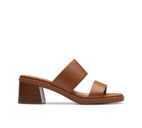Clarks Women's Jaylan Dusk Tan Leather Heeled Sandals in Brown | Size: 3/Standard Fit