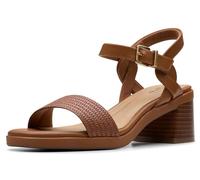Clarks Women's Jaylan Ray Heeled Sandal, Tan Leather, 11