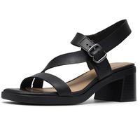 Clarks Women's Jaylan Sol Heeled Sandal, Black Leather, 12 Wide