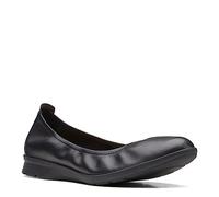 Clarks Women's Jenette Ease Ballet Flat, Black, 7 Wide