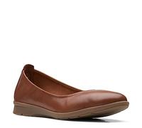 Clarks Women's Jenette Ease Ballet Flat, Dark Tan, 7.5 UK