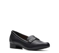 Clarks Women's Juliet Bay Loafer, Black Leather, 6.5