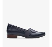 Clarks Womens Juliet Beat Navy Leather Shoes - Blue - Size 4.5 Wide Fit (UK Shoe)
