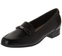 Clarks Women's Juliet Shine Loafer, Black Croc Print Leather, 7