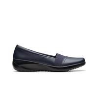 Clarks Women's Kaetlyn Rhea Navy Leather Loafers, Slip Ons in Blue | Size: 7/Standard Fit