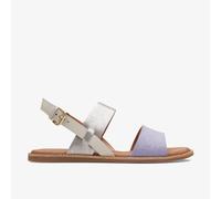 Clarks Womens Karsea Strap Lilac Combination Flat Sandals Leather Casual