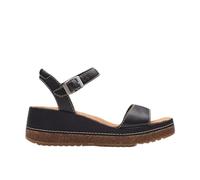 Clarks - Womens Kassanda Lily Sandals, Color Black Leather, Size: 7.5 UK Wide