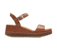 Clarks Women's Kassanda Lily Wedge Sandal, Tan Leather, 3.5 UK