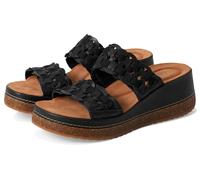 Clarks Women's Kassanda Mule Wedge Sandal, Black Combi Leather, 8