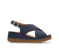 Clarks Womens Kassanda Step Navy Nubuck Wedges