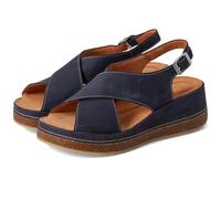 Clarks Womens Kassanda Step Navy Nubuck Wedges