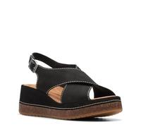 Clarks - Womens Kassanda Step Sandals, Color Black Nubuck, Size: 4 UK Wide