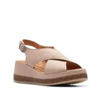 Clarks Women's Kassanda Step Wedge Sandal, Sand Nubuck, 4.5 UK Wide