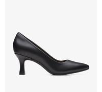 Clarks Womens Kataleyna Gem Black Leather Court Shoes,Heels Leather Smart