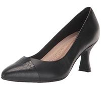 Clarks Women's Kataleyna Rose Pump, Black Croc Print Leather, 8