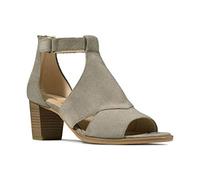Clarks Women's Kaylin 60 Glad Heeled Sandal, Sage Suede, 3.5 UK