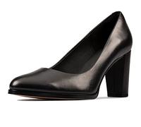 Clarks Women's Kaylin Cara 2 Pump, Black Leather, 6 UK