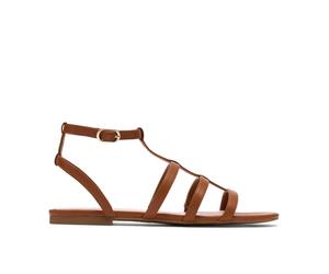 Clarks Women's Kediri Glad Tan Flat Sandals in Brown | Size: 5/Standard Fit