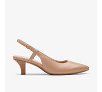 Clarks Womens Kepley Lane Warm Beige Leather Heels,Sling Back Leather Smart