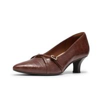 Clarks Women's Kepley Star, Dark Tan Croc, 8 Wide | Party Shoes