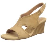 Clarks Women's Kyarra Aster Wedge Sandal, Light Tan Lea, 4 UK