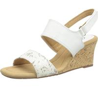 Clarks Women's Kyarra Faye Sandal, White Leather, 7.5 UK