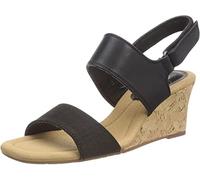 Clarks Women's Kyarra Faye Wedge Sandals, Black (Black Leather), 39.5 EU