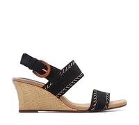 Clarks Women's Kyarra Rose Wedge Sandal, Black Nubuck, 4 UK