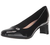 Clarks Women's Kyndall Iris Pump Shoes, Black Patent Synthetic, 9.5
