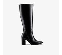 Clarks Womens Laina 85 Hi Black Combination Leather Heels,Knee High Boots