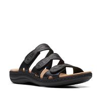 Clarks Women's Laurieann Ayla Flat Sandal, Black Leather, 8 UK