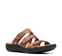 Clarks Women's Laurieann Ayla Flat Sandal, Dark Tan Leather, 8 UK