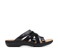 Clarks Women's Laurieann Bali Slide Sandal, Black Leather, 5 UK