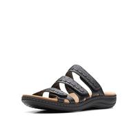 Clarks Women's Laurieann Cove Flat Sandal, Black Leather, 8.5 UK
