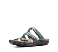 Clarks Women's Laurieann Cove Flat Sandal, Blue Grey Leather, 3 UK