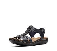 Clarks Women's Laurieann Kay Flat Sandal, Navy Leather, 5 UK