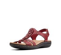 Clarks Women's Laurieann Kay Flat Sandal, Red Leather, 4 UK
